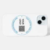 カスタムQRコード文字とロゴiPhoneケーステンプレート Case-Mate iPhoneケース (裏面 (横))
