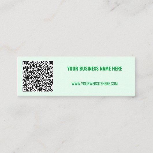 カスタムQRコード文字と名刺の色 スキニー名刺 (正面)