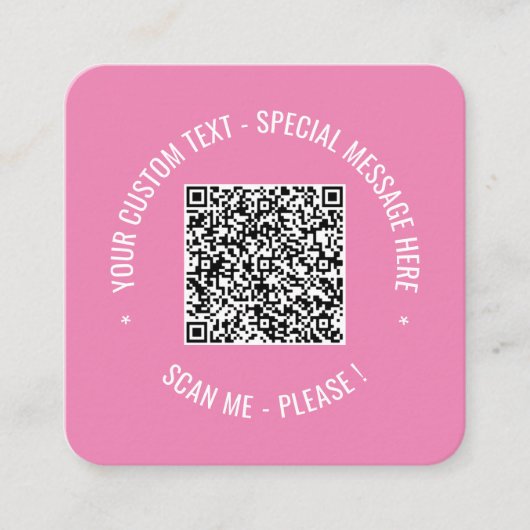 カスタムQRコード文字カラー名刺テンプレート スクエア名刺 (正面)