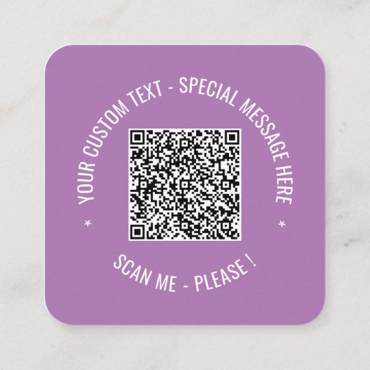 カスタムQRコード文字カラー名刺テンプレート スクエア名刺 (裏面)