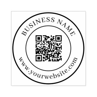 カスタムQRコード文字テンプレートクラシックラウンド ラバースタンプ