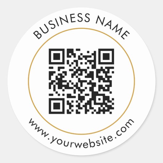 カスタムQRコード文字テンプレート ラウンドシール (正面)