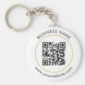 カスタムQRコード文字モダン白黒事業 キーホルダー (正面)