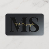 カスタムQRコード文字名高級金ゴールドタイポグラフィ 名刺 (正面)