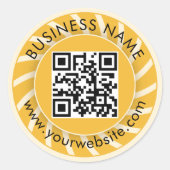 カスタムQRコード文字白黒クラシックラウンドスティック ラウンドシール (正面)