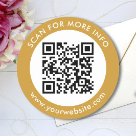 カスタムQRコード文字白黒金ゴールド ラウンドシール