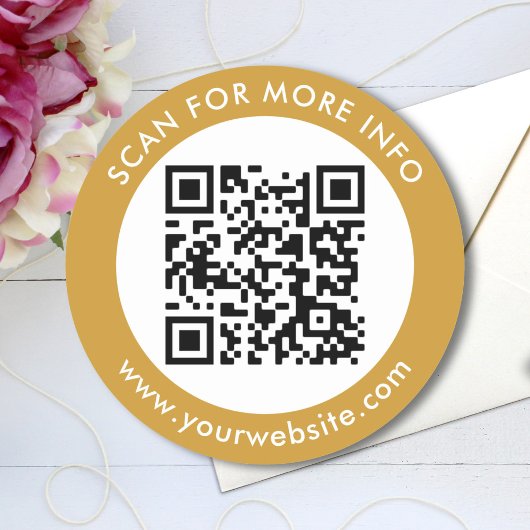 カスタムQRコード文字白黒金ゴールド ラウンドシール