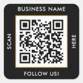 カスタムQRコード文字白黒 スクエアシール (正面)