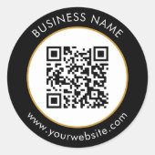 カスタムQRコード文字白黒 ラウンドシール (正面)