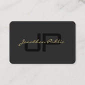 カスタムQRコード書道金ゴールド文字ユーロサイズ 名刺 (正面)