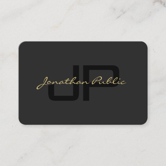 カスタムQRコード書道金ゴールド文字ユーロサイズ 名刺 (正面)