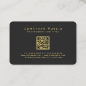 カスタムQRコード書道金ゴールド文字ユーロサイズ 名刺 (裏面)