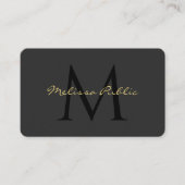 カスタムQRコード書道金ゴールド文字名スクリプト 名刺 (正面)