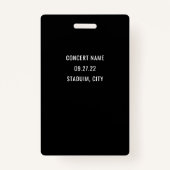 カスタムQRコード白黒VIPすべてのアクセスパス バッジ (裏面)