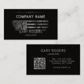 カスタムQRコード目地アメリカ国旗 名刺 (正面/裏面)