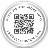 カスタムQRコード私にシルバーグレイをスキャン縁ど シール (正面)