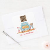 カスタムQRコード秋かぼちゃのテーマギフトレジストリ スクエアシール (封筒)