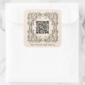 カスタムQRコード華美フレーム結婚のギフトレジストリ スクエアシール (バッグ)