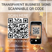カスタムQRコード透澄ん明ガラス看板 ウィンドウサイン