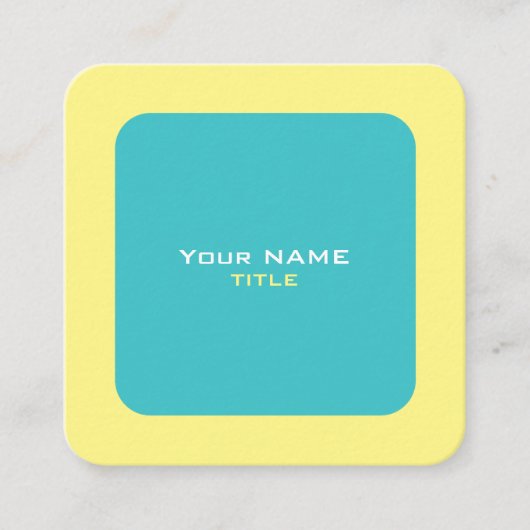 カスタムQRコード黄色と青 スクエア名刺 (正面)