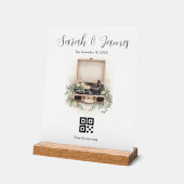 カスタムQRコード ウェディングソング 結婚記念日ギフト アクリルサイン (傾斜)