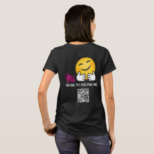 カスタムQRコード ソーシャルメディア フォローミーTシャツ Tシャツ