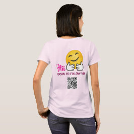 カスタムQRコード ソーシャルメディア フォローミーTシャツ Tシャツ