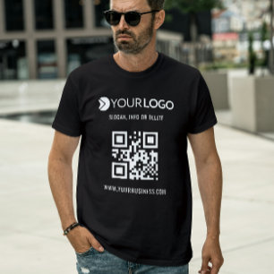 カスタムQRコード ビジネス ロゴ Tシャツ