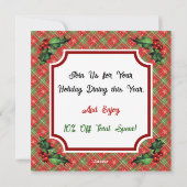 カスタムQRコード レストラン クリスマス 赤い格子縞 (裏面)