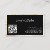 カスタムQRコード&ロゴホワイト金ゴールド大理石ユニーク 名刺 (裏面)