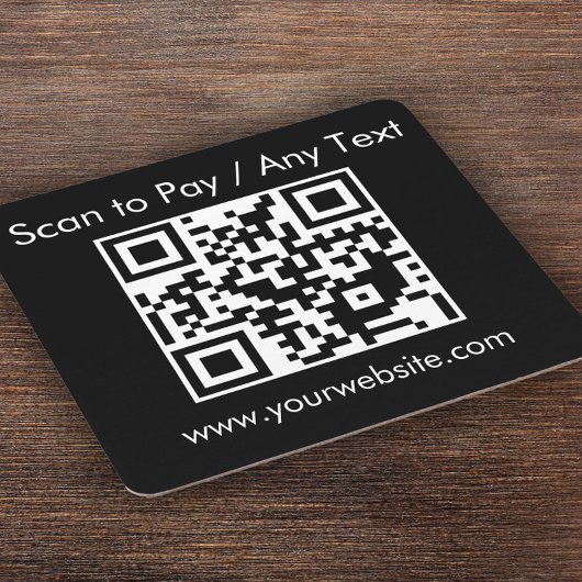 カスタムQRコード/文字黒四角 スクエアペーパーコースター