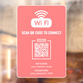 カスタムQRコード 無料Wi-Fiパスワードネットワーク ピンク ウィンドウサイン (シート2)