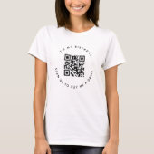 カスタムQRコード | 誕生日またはサポート提供 Tシャツ (正面)