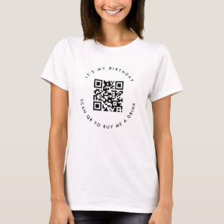 カスタムQRコード | 誕生日またはサポート提供 Tシャツ