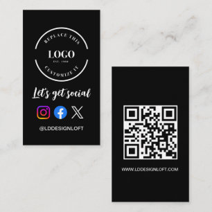 カスタムQRコードQRコードGet Let's Get Social Media Webサイト 名刺