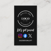 カスタムQRコードQRコードGet Let's Get Social Media Webサイト 名刺 (正面)