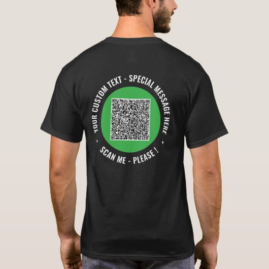 カスタムQRコードTシャツ 例文 テキストカスタマイズ Tシャツ (裏面)