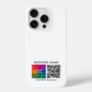 カスタムQRコードUpload Your Business Logo White iPhone 15 Proケース