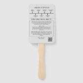 カスタムQRコーミニマルド新聞結婚式 プログラム ハンドファン (裏面)