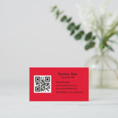 カスタムQRコーモダンド赤の名刺 名刺 (スタンド正面)