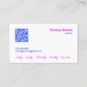 カスタムQRハウスメイドハウスキーパー コーリングカード (裏面)