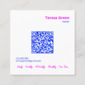 カスタムQRハウスメイドハウスキーパー スクエア名刺 (裏面)