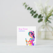 カスタムQRハウスメイドハウスキーパー スクエア名刺 (スタンド正面)