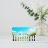 カスタムQRフェンス建物と修理 名刺 (スタンド正面)