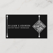 カスタムQRモダンコード | プロフェッショナルシンプルブラック 名刺 (正面)