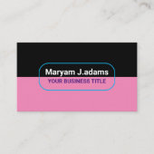 カスタムQRモダンコード(Business Name) Black & Pink 名刺 (正面)