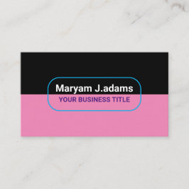 カスタムQRモダンコード(Business Name) Black & Pink 名刺