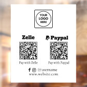 カスタムQR支払い | Zelle & PayPal スキャンロゴ ウィンドウサイン (シート2)