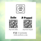 カスタムQR支払い | Zelle & PayPal スキャンロゴ ウィンドウサイン (シート3)