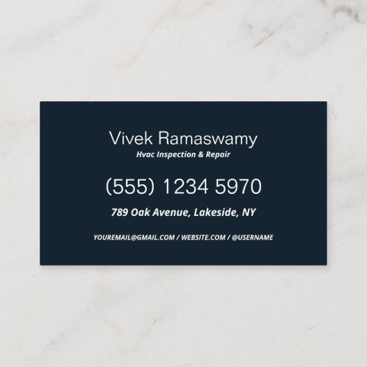 カスタムQR空調HVAC 名刺 (裏面)